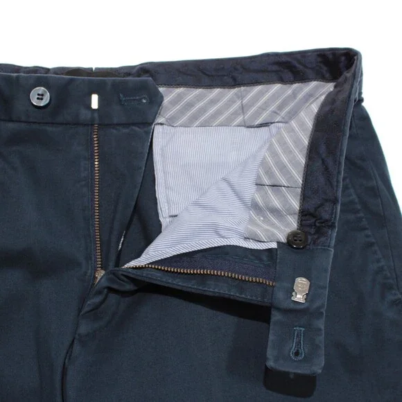 Hiltl NWT Chinos / Casual Pants Size 34 US Dayne In Solid Blue Cotton Blend